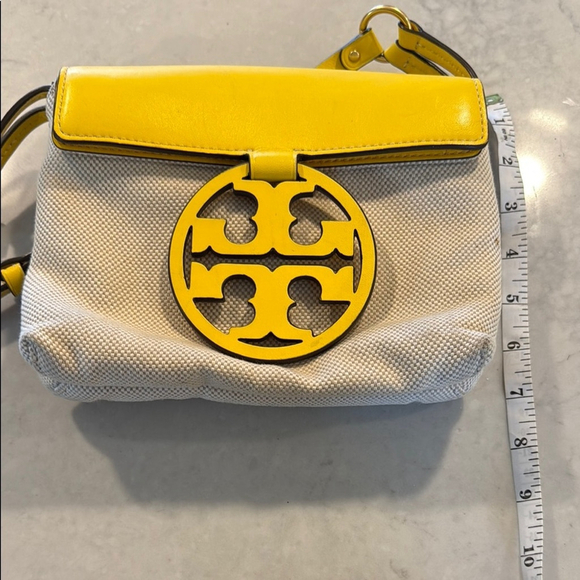 Tory Burch Miller Canvas Crossbody Bag in Lemon Drop - Picture 13 of 13